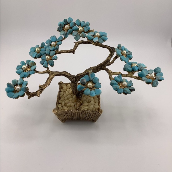 Swoboda Other - Vintage MCM Swoboda Turquoise and Cultured Pearl Bonsai Tree